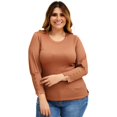 thumbnail image 1 of Blusa acanalada talla extra, modelo 11816 (café) cafe 40, 1 of 5