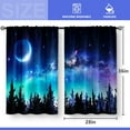 thumbnail image 3 of Forest Country Kitchen Curtains - Moon Rustic Modern Aesthetic Art Short Cafe Tier Curtains Decor for Living Room Starry Galaxy Rod Pocket Window Drapes 36 Inch Length 2 Panels Set 28"X36", 3 of 5