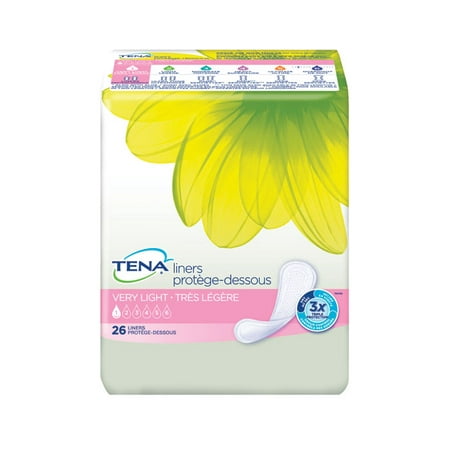 Tena Incontinence Liners For Women, Very Light, Regular, 26