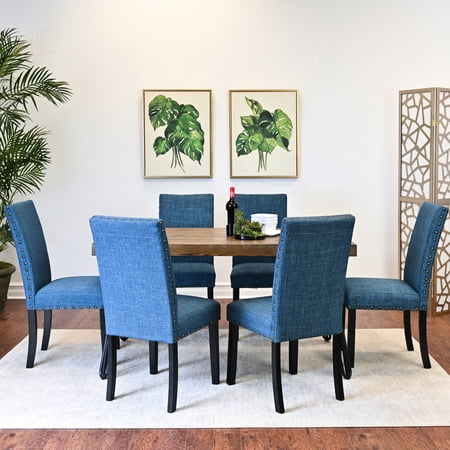Rectangular Dining Set | Great for Family Gatherings | Table of Engineered Wood Chair Frame of Hardwood | Provides Stable Seating
