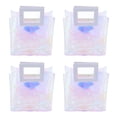 thumbnail image 1 of 4 bolsas de mano iridiscentes de gran capacidad, transparentes e iridiscentes, holográficas, para playa., 1 of 14