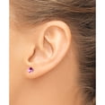 thumbnail image 3 of 14K White Gold Round Created Pink Sapphire Earrings (Width 5.4) (Length 5.4) - Jbsp, 3 of 5