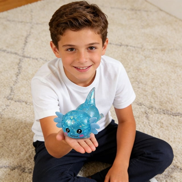 EGNMCR Colorful Sequined Squishyss Maltoses Salamander Funs Stress-relieving Toy Sculpting Fun