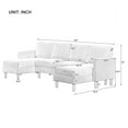 thumbnail image 3 of U-shaped Combination Sofa, Sponge-filled Cushion Sectional Couch for Living Rooms, 3 of 11