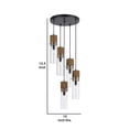 thumbnail image 5 of 5 Bulb Wind Chime Design Pendant with Cylindrical Glass Shades, Black- Saltoro Sherpi, 5 of 5