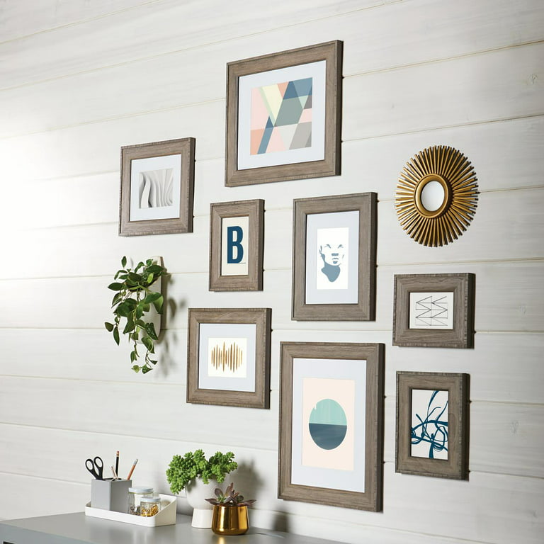 Mainstays 4x6 4-Opening Matted Wall Collage Picture Frame, Rustic
