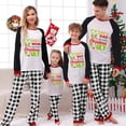 thumbnail image 2 of Pijamas familiares a juego de Navidad, conjuntos de pijamas a cuadros blancos y negros, Just Who Loves Christams en julio, 2 of 4