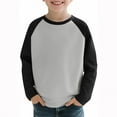 thumbnail image 4 of Favoffer Boys' & Girls' Casual Color-Blocking Long Sleeve Top Crewneck Pullover with Raglan Sleeves Fall Winter Base Clothes Daily Home Photoshoots Holidays Toddler Teen 2-15Y, 4 of 8