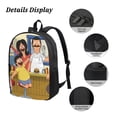 thumbnail image 3 of Bob'S Burgers Backpack, Large Capacity 17 Inch Laptop Backpack, Durable Casual Daypack, Water Resistant, 17.3x12.2x5.5 Inch, 3 of 8