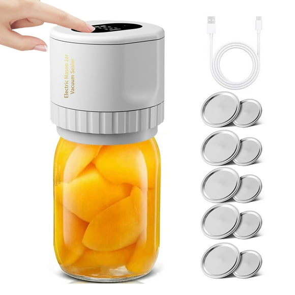 Electric Mason Jar Vacuum Sealer Kit Cordless Automatic Jar Sealer Kit for Food Storage and Fermentation with Wide-Mouth and Regular-electronic mason jar vacuum sealer