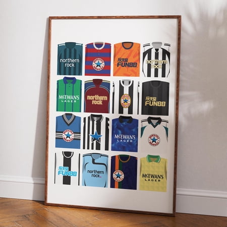 Newcastle United Retro Kit History Poster Football Club Wall Art Unframed Paper Poster 16x20in Newcastle United Retro Kit History Poster Football Club Wall Art Unframed Paper Poster 16x20in