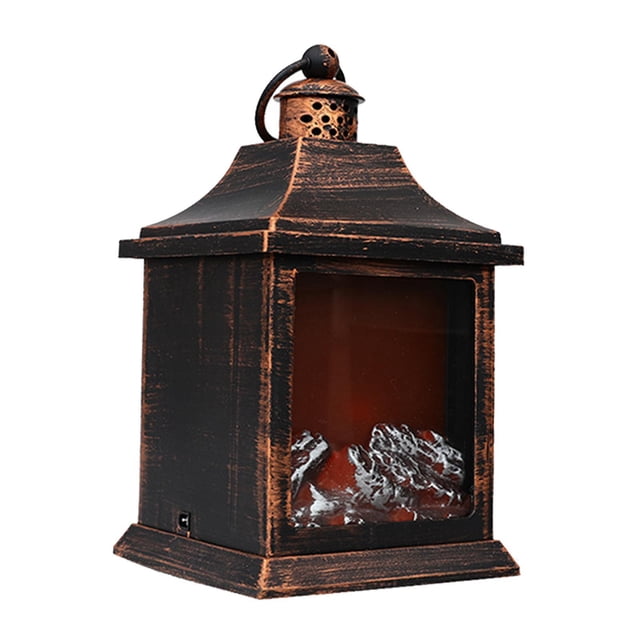 Linterna de chimenea rústica, luces decorativas para chimenea, decoración para El 15x15x27cm Yuyangstore Lámpara de linterna de chimenea