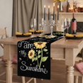 thumbnail image 2 of Table Runners 90 Inches Long Dress Scarves, You Are My Sunshine Farmhouse Coffee/Dining/Kitchen Table Runner for Living Room, Yellow Sunflowers Cute Bees Heart Black 13x90 Inch, 2 of 9