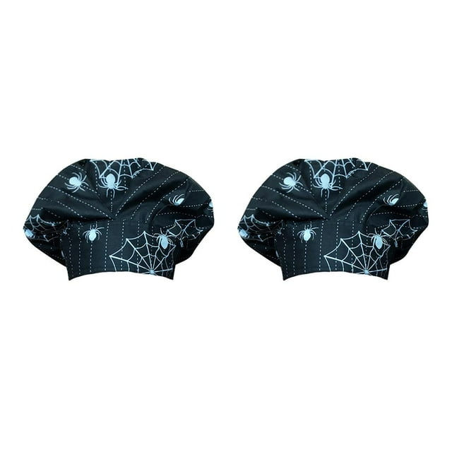 stanreset Operating Hats Nurses Durability Gourd-shaped Dull Polish Bright Colors Multifunctional Sweatband Working Caps HallowmasBlack-whit 2Set