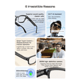 thumbnail image 3 of 2026 AI Smart Glasses with 8MP 4K Camera, Video Recording Glasses with Photo, Real-Time Translation in 139 Languages, ChatGPT Voice Assistant, Open-Ear Bluetooth Headphones, Travel, Meetings & Vlog, 3 of 14