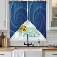 thumbnail image 3 of Swag Valance Curtains for Windows, Blue Helix Stripes Light Filtering Kitchen Curtains with Rod Pocket, Modern Minimalism Abstract Line Art Window Treatment Valances for Living Room, 36x36 - 2 PCS, 3 of 9