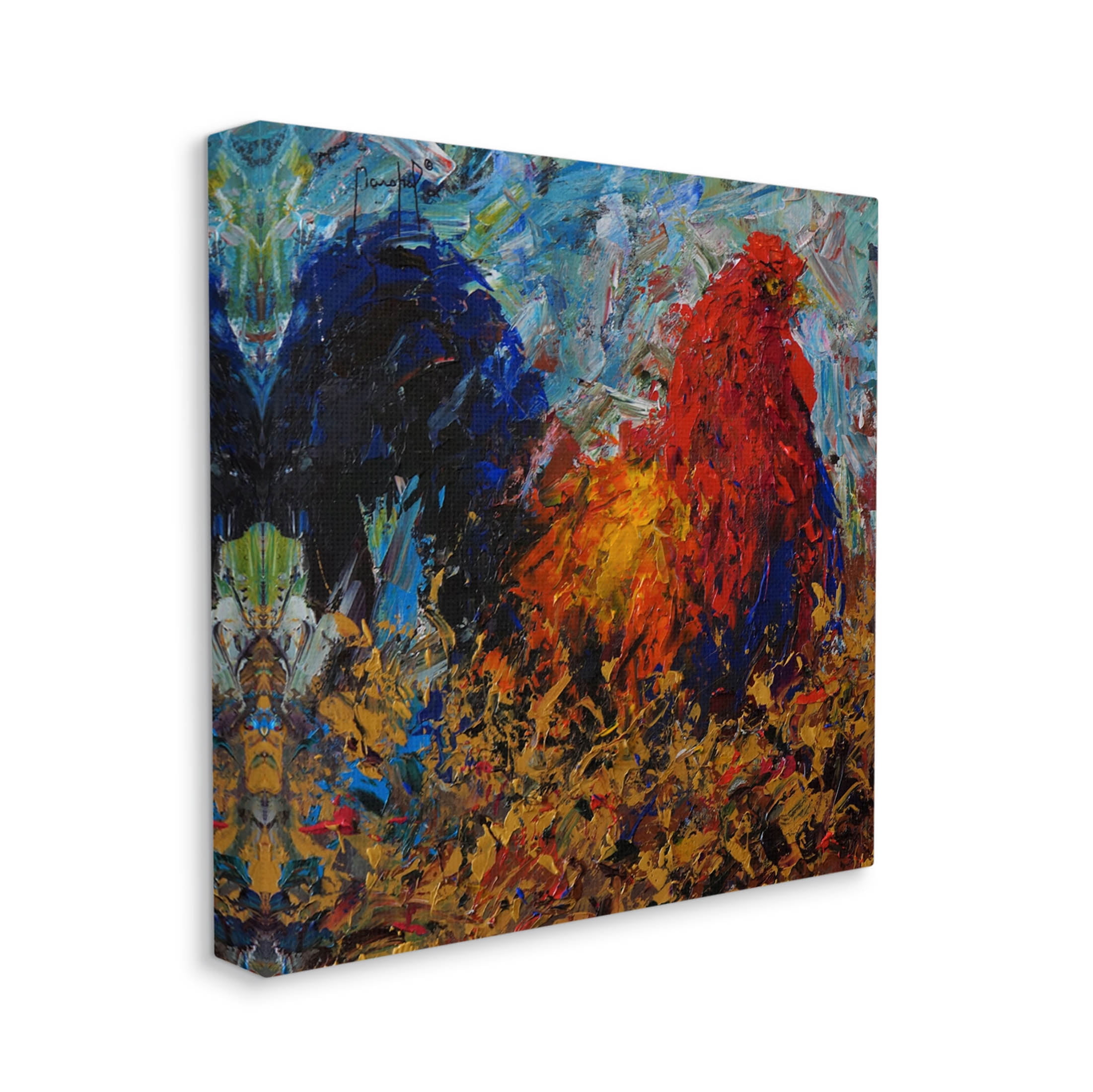 Stupell Industries Impressionist Rooster Modern Portrait Painting Gallery Wrapped Canvas Print Wall Art, Design by Joseph Marshal Foster
