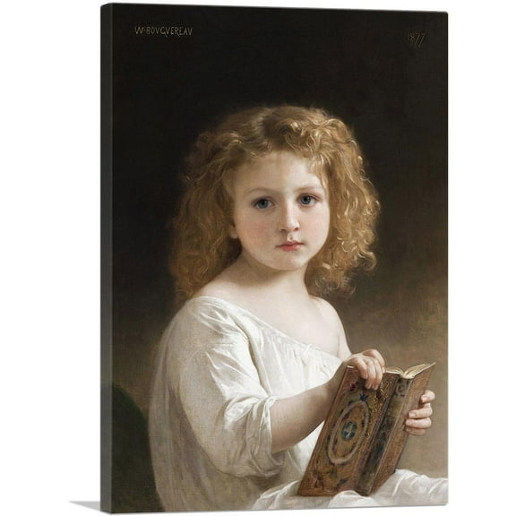 ARTCANVAS The Story Book Canvas Art Print by William-Adolphe Bouguereau - Size: 26" x 18" (0.75" Deep)