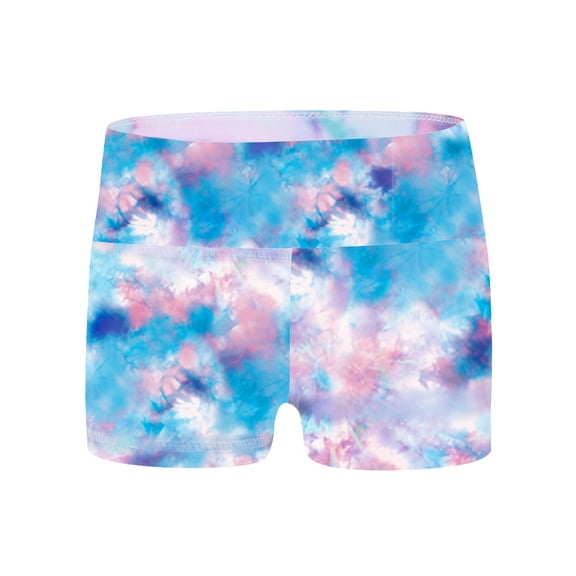 iiniim Kids Girls Tie Dye Boy-Cut Shorts Bottoms Gymnastics Sports Workout Shorts Activewear