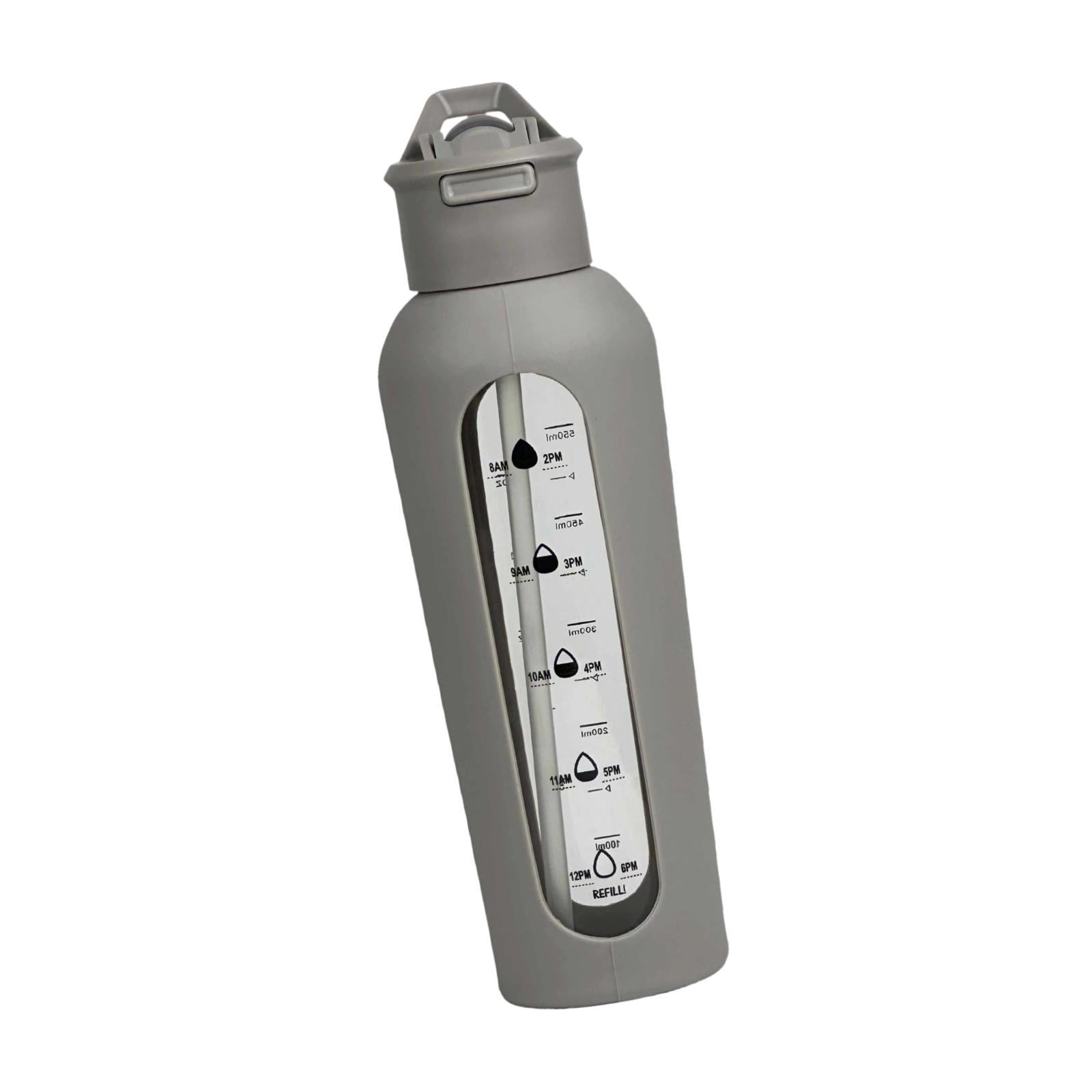 Baoblaze Glass Water Bottle Large Capacity Drinking Bottle for Workout Outdoor Hiking Gray