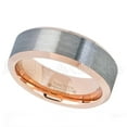thumbnail image 3 of 2-Tone Rose Gold Tungsten Wedding Band Brushed Beveled Men's Tungsten Anniversary Ring JATN742s9.5, 3 of 3