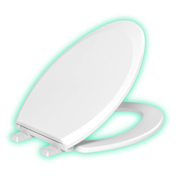 Evekare Night Glow ( Green Glow) Soft Close Elongated Toilet Seats In White
