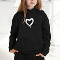 thumbnail image 2 of WERYOUNG Girls Hoodies Sweatshirts Valentine's Day Heart Print Long Sleeve Hooded Sweatshirt Kids Pullover Hoodie Pocket Casual Wear 4-5 Years, 2 of 4