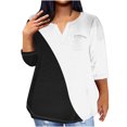 thumbnail image 2 of Up to 65% off!Plus Size Tops For Women Summer Sexy V-Neck Blouse Casual Loose Long Sleeve Blouse Gift for Women On Sale, 2 of 5