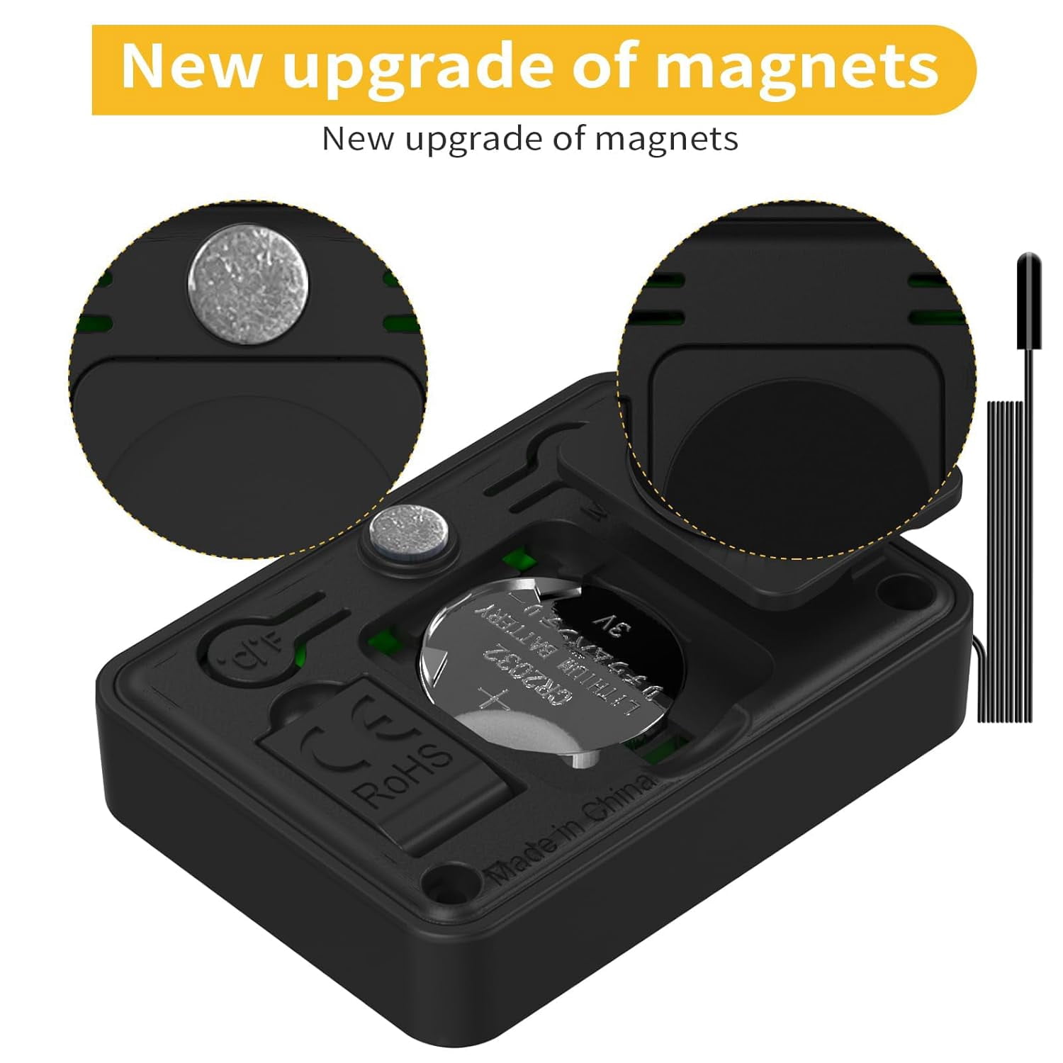 4PCS Mini Digital Hygrometer and Thermometer Reptile Thermometer with Extend Probe (Only Temperature) Indoor Temp and Humidity Meter with Magnet