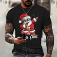 thumbnail image 2 of Camiseta con estampado de Papá Noel para hombre, ropa de moda para fiesta de año nuevo, camisetas de manga corta Harajuku con cuello redondo, camisetas de gran tamaño, 2 of 4