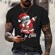 thumbnail image 2 of Camiseta con estampado de Papá Noel para hombre, ropa de moda para fiesta de año nuevo, camisetas de manga corta Harajuku con cuello redondo, camisetas de gran tamaño, 2 of 4