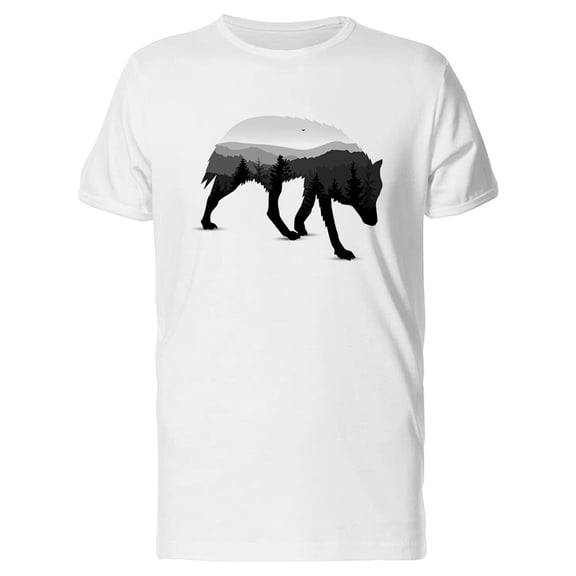 Lone Wolf Landscape Texture Tee Men's -Image by Shutterstock