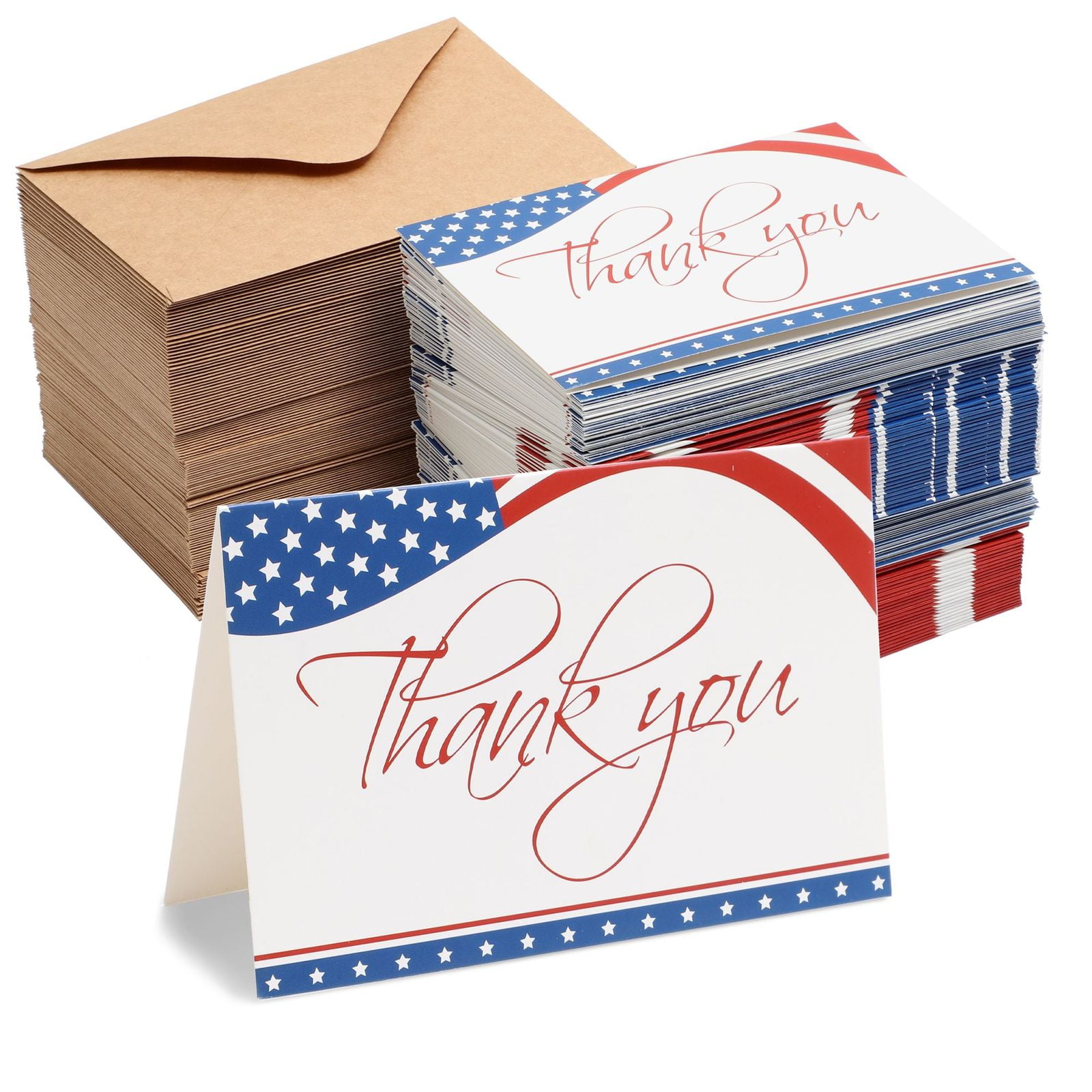 120 Pack USA Thank You Cards Bulk with Envelopes, 4th of July Party, 4x6 in