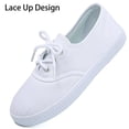 thumbnail image 2 of Cyiecw Boy's Girl's Kids White Canvas Shoes for Kids Slip-On Lightweight Sneakers Casual Skin-Friendly Walking Running Shoes(Little Kids/Big Kids), 2 of 7