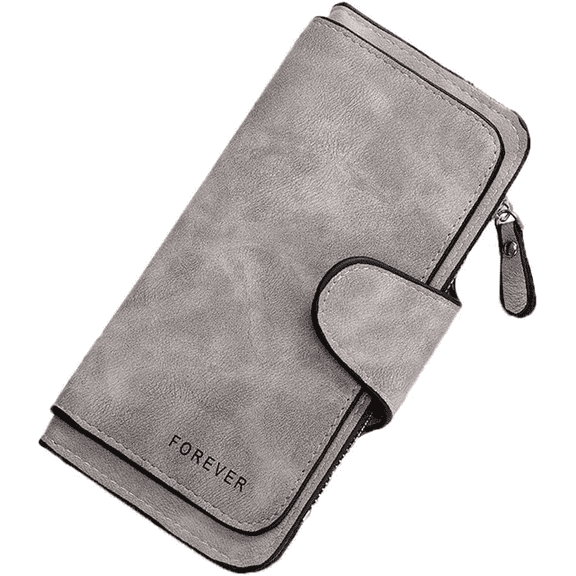 Womens Long Leather Wallet, RFID Blocking Leather Pocket Wallet Ladies Mini Purse with ID Window