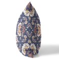 thumbnail image 3 of 16" Blue White Floral Indoor Outdoor Zip Throw Pillow, 3 of 4