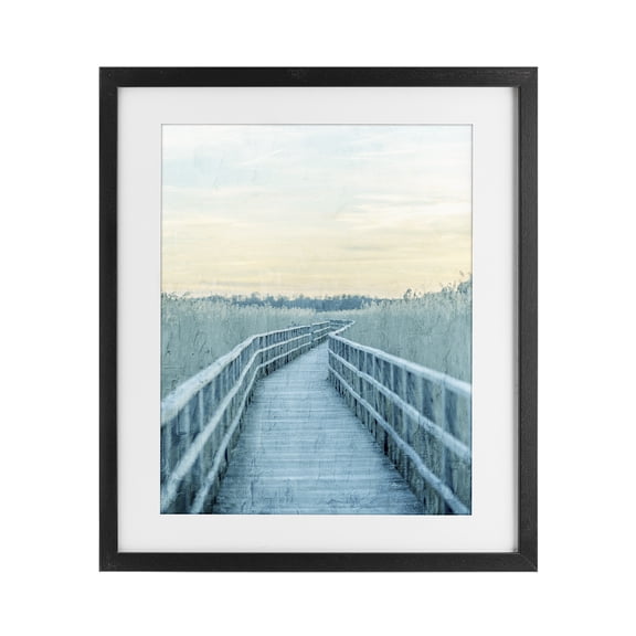 Stupell Industries Wooden Pier Boardwalk Black Framed Print Under Glass, design by Kim Allen