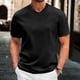 thumbnail image 1 of pstuiky Camisa de manga corta para hombre, Blusa informal de manga corta con cuello alto y color liso para hombre camisas casuales para hombre l, 1 of 6