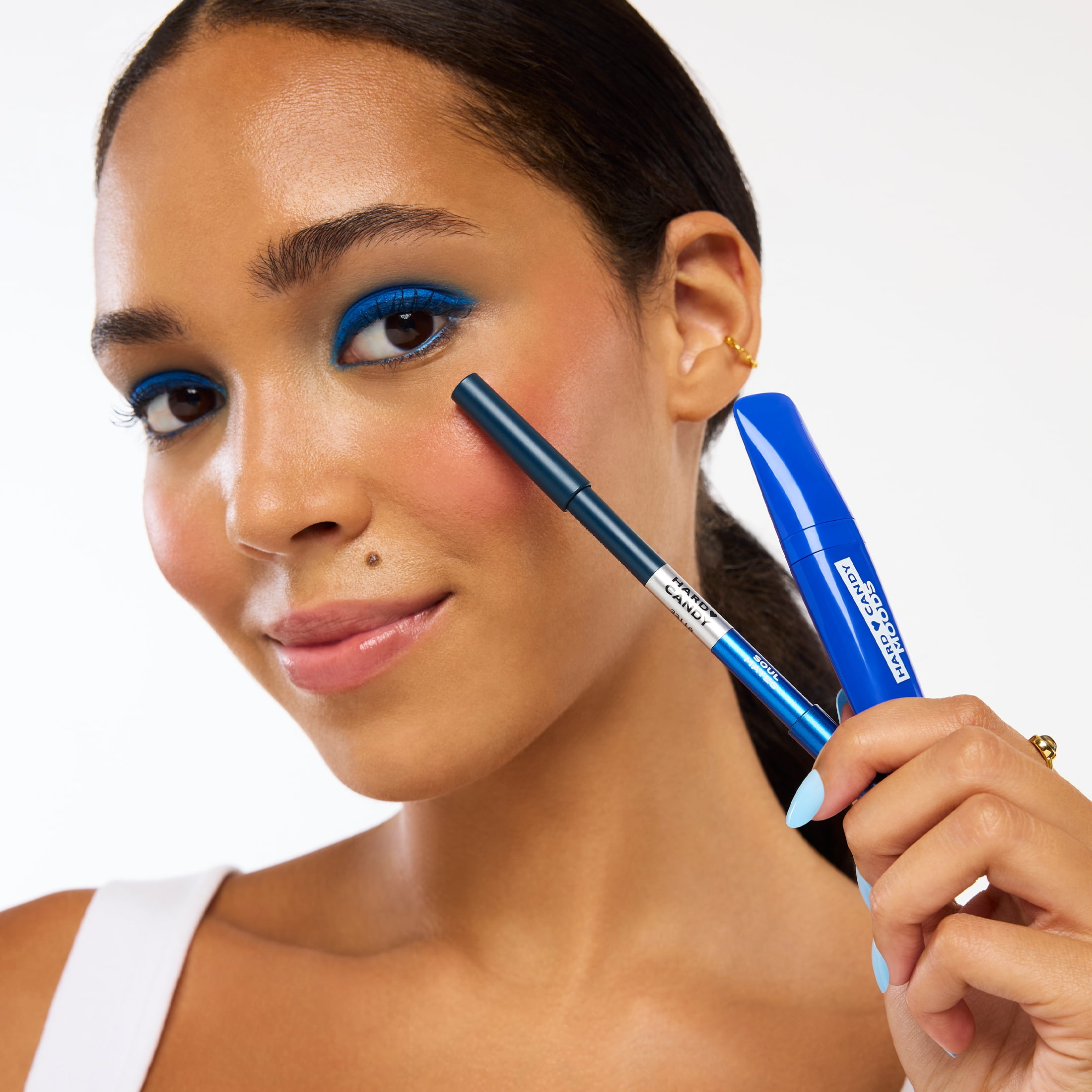 Hard Candy Moods Shadow Paint, Cream Eye Shadow & Shadow Primer, Matte Finish, Idol, Cobalt Blue