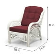 thumbnail image 7 of Malibu Lounge Armchair ECO Natural Rattan Wicker Handmade Design with Dark Brown Cushion, White Wash, 7 of 7