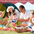 thumbnail image 6 of Wicker Insulated Picnic Basket with Lid Wicker Picnic Basket with Folding Handles and Insulated Cooler Bag for Camping Outdoor Easter Valentine Birthday Gift(White), 6 of 6