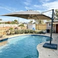 thumbnail image 3 of PURPLE LEAF 10' X 13' Rectangle Cantilever Umbrella with Base Outdoor Large Aluminum Patio Umbrella with 3-Year Fade Resistance Recycled Fabric and 360-degree Rotation for Deck Pool Garden, Ash Mocha, 3 of 11
