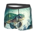 thumbnail image 2 of Balery Watercolor Turtle1 Men's Boxer Briefs, Soft and Breathable Cotton Underwear with nylon Waistband-Large, 2 of 9