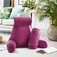 thumbnail image 6 of Nestl Reading Pillow, Extra Large Comfortable Bed Rest Pillow with Arms - Premium Shredded Memory Foam TV Pillow, Detachable Neck Roll & Lumbar Support Pillow - Magenta, 6 of 8