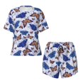 thumbnail image 2 of Yiaed Butterflies1 Print Short Sleeve Pajama Sets for Women Casual Crew Neck 2 Piece Lounge Sets Women's Short-Sleeved Pajama-XX-Large, 2 of 5