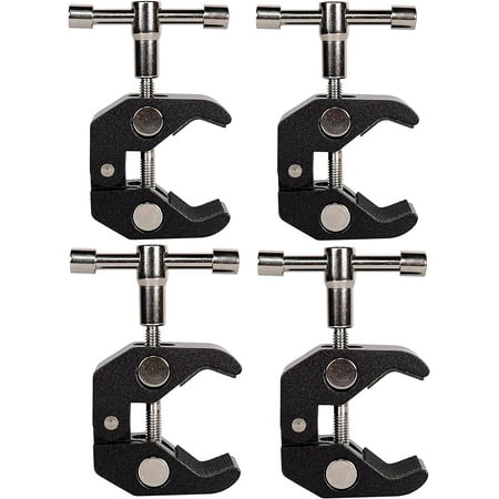 

4Pack Super Clamp with 1/4 and 3/8 Thread Camera Clamp Mount，Crab Clamp Rod Clamp Clip for Cameras Rods