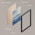 thumbnail image 4 of PixonSign Framed Canvas Print Wall Art Set - Watercolor Blue Mountain Range & Red Sun Landscape Art - Set of 3 Nature Wilderness Wall Décor for Living Room, Bedroom - 12"x16"x3 Panels Black, 4 of 5