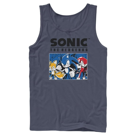 Mens Sonic the Hedgehog Trio Group Shot Tank Top