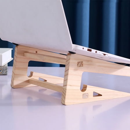 IBASETOY Standing Laptop Stand Raise Laptop Screen Wooden Laptop Holder Desk Laptop Stand For Lap