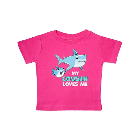 

Inktastic My Cousin Loves Me with Cute Sharks Gift Baby Boy or Baby Girl T-Shirt